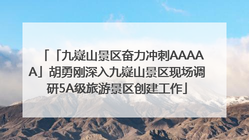 「九嶷山景区奋力冲刺AAAAA」胡勇刚深入九嶷山景区现场调研5A级旅游景区创建工作