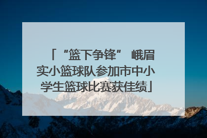 “篮下争锋” 峨眉实小篮球队参加市中小学生篮球比赛获佳绩