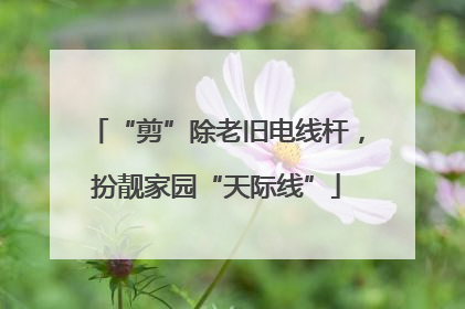“剪”除老旧电线杆，扮靓家园“天际线”
