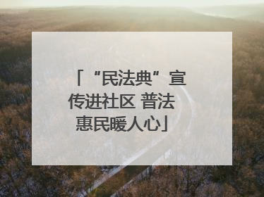 “民法典”宣传进社区 普法惠民暖人心
