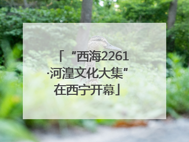 “西海2261·河湟文化大集”在西宁开幕