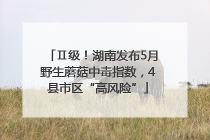 Ⅱ级！湖南发布5月野生蘑菇中毒指数，4县市区“高风险”