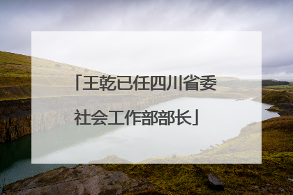 王乾已任四川省委社会工作部部长