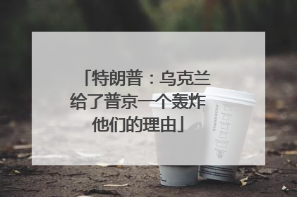 特朗普：乌克兰给了普京一个轰炸他们的理由