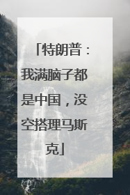 特朗普：我满脑子都是中国，没空搭理马斯克