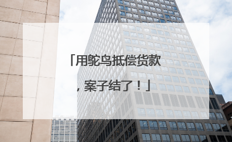 用鸵鸟抵偿货款，案子结了！
