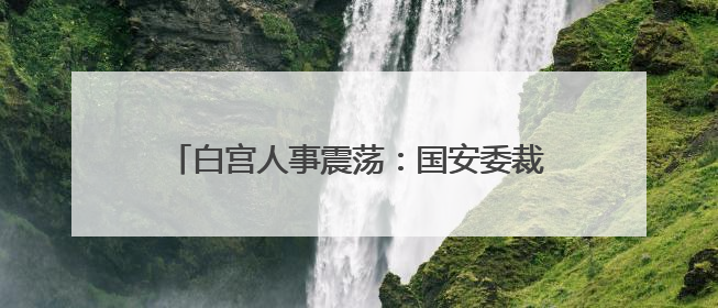 白宫人事震荡：国安委裁人、马斯克暗示淡出政治