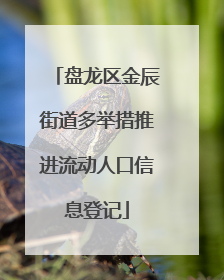 盘龙区金辰街道多举措推进流动人口信息登记