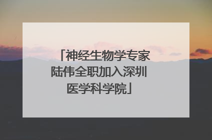 神经生物学专家陆伟全职加入深圳医学科学院