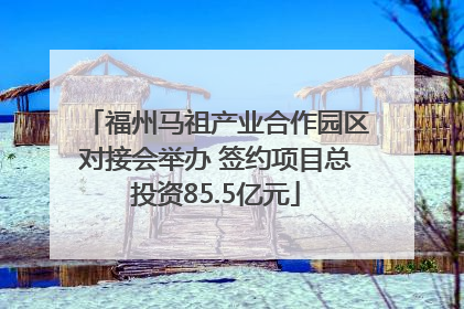 福州马祖产业合作园区对接会举办 签约项目总投资85.5亿元
