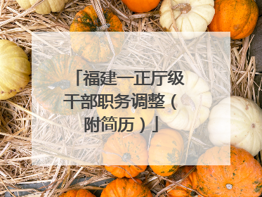 福建一正厅级干部职务调整（附简历）