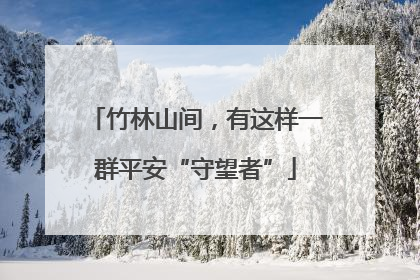 竹林山间，有这样一群平安“守望者”