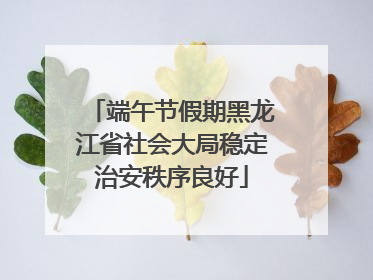 端午节假期黑龙江省社会大局稳定治安秩序良好