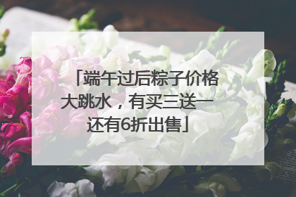 端午过后粽子价格大跳水，有买三送一还有6折出售