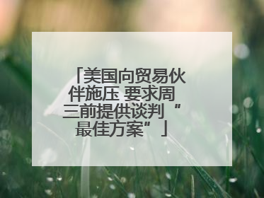 美国向贸易伙伴施压 要求周三前提供谈判“最佳方案”