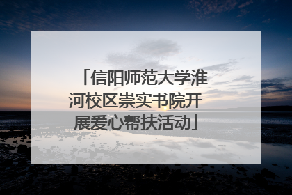 信阳师范大学淮河校区崇实书院开展爱心帮扶活动