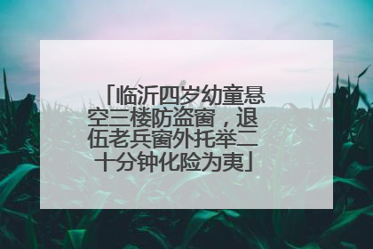 临沂四岁幼童悬空三楼防盗窗，退伍老兵窗外托举二十分钟化险为夷