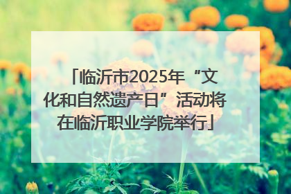 临沂市2025年“文化和自然遗产日”活动将在临沂职业学院举行