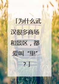 为什么武汉很多商场和景区，都爱叫“里”？