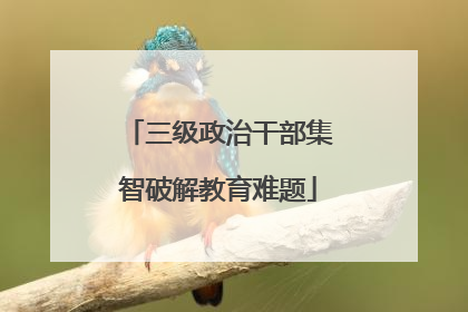 三级政治干部集智破解教育难题
