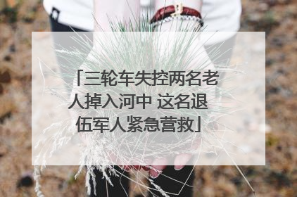 三轮车失控两名老人掉入河中 这名退伍军人紧急营救