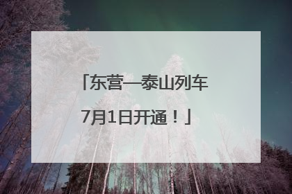 东营—泰山列车7月1日开通！