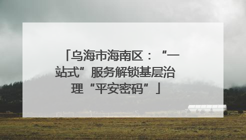 乌海市海南区：“一站式”服务解锁基层治理“平安密码”