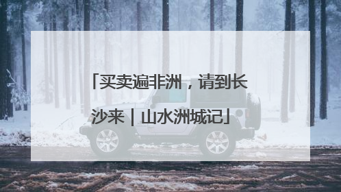 买卖遍非洲，请到长沙来｜山水洲城记