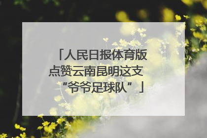 人民日报体育版点赞云南昆明这支“爷爷足球队”