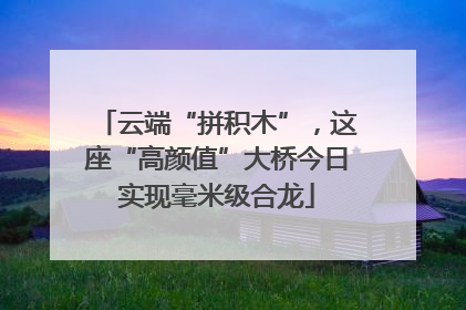 云端“拼积木”，这座“高颜值”大桥今日实现毫米级合龙