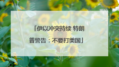 伊以冲突持续 特朗普警告：不要打美国