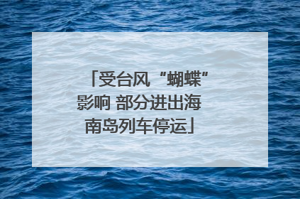 受台风“蝴蝶”影响 部分进出海南岛列车停运