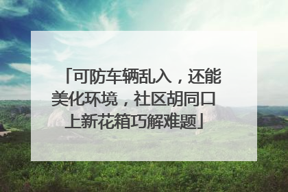 可防车辆乱入，还能美化环境，社区胡同口上新花箱巧解难题