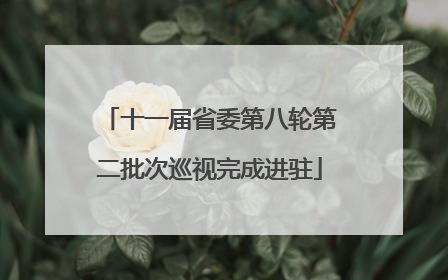 十一届省委第八轮第二批次巡视完成进驻