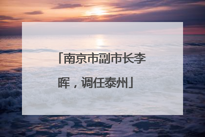 南京市副市长李晖，调任泰州