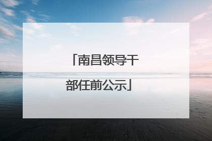 南昌领导干部任前公示