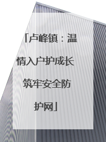 卢峰镇：温情入户护成长 筑牢安全防护网