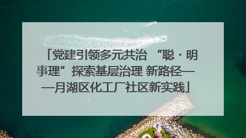 党建引领多元共治 “聪・明事理”探索基层治理 新路径——月湖区化工厂社区新实践