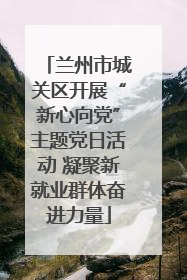 兰州市城关区开展“新心向党”主题党日活动 凝聚新就业群体奋进力量
