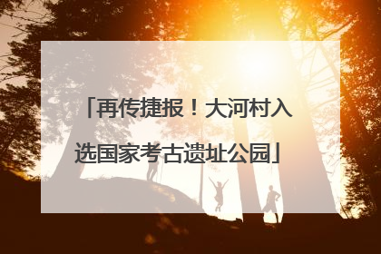 再传捷报！大河村入选国家考古遗址公园