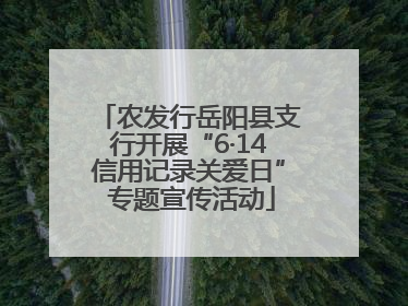 农发行岳阳县支行开展“6·14信用记录关爱日” 专题宣传活动