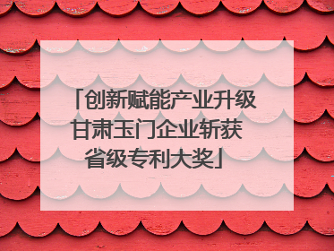 创新赋能产业升级 甘肃玉门企业斩获省级专利大奖