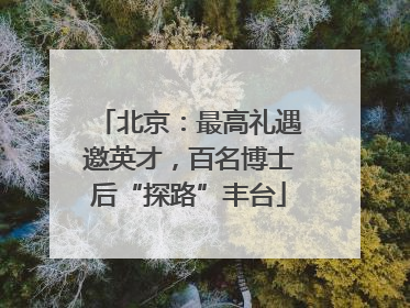 北京：最高礼遇邀英才，百名博士后“探路”丰台