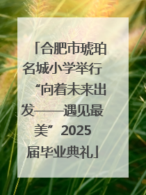 合肥市琥珀名城小学举行“向着未来出发——遇见最美”2025届毕业典礼