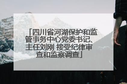四川省河湖保护和监管事务中心党委书记、主任刘刚 接受纪律审查和监察调查