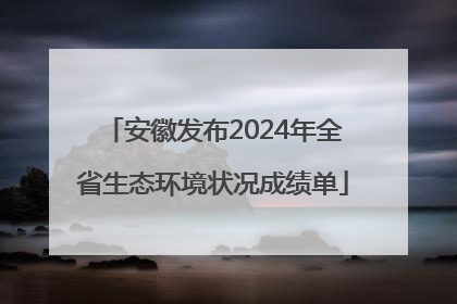 安徽发布2024年全省生态环境状况成绩单