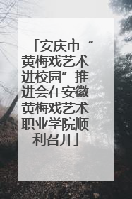 安庆市“黄梅戏艺术进校园”推进会在安徽黄梅戏艺术职业学院顺利召开