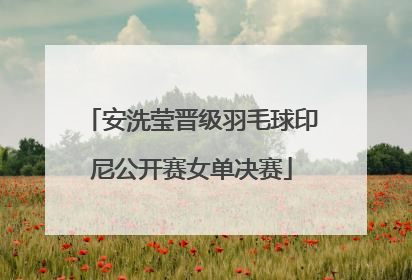 安洗莹晋级羽毛球印尼公开赛女单决赛