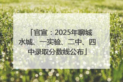 官宣：2025年聊城水城、一实验、二中、四中录取分数线公布