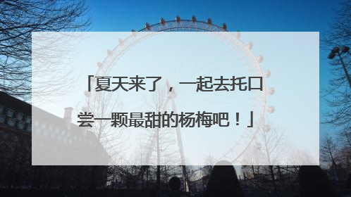 夏天来了，一起去托口尝一颗最甜的杨梅吧！